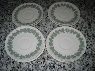 22 X Wedgwood Embossed Queensware Celadon On Cream Shell Edge 5 3/4 " Saucer