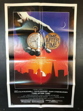 Vintage 1979 Time After Time One Sheet 1sh Movie Poster 27 X 41 Hg Wells