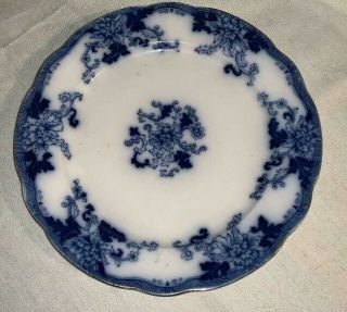 Burgess & Campbell Usa Balmoral Flow Blue & Gold Dinner Plate Circa 1879 - 1903