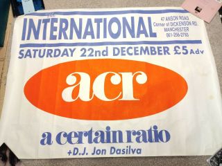 Factory Records A Certain Ratio Acr Concert Poster Manchester 1990 Hacienda Fac