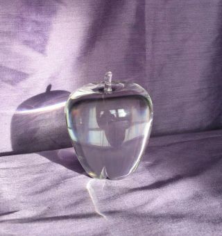 Steuben Crystal Glass Apple Fruit Vintage Paperweight Gift For Teacher