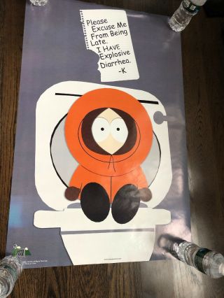 Vtg 1997 South Park Poster Kenny On Toilet Comedy Central
