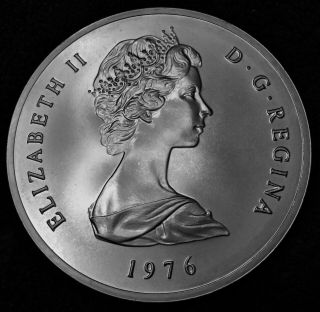 Large Gem Bu 1976 Turks & Caicos Islands 50 Crowns Matte 0.  925 Silver Coin