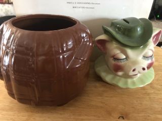 Vintage Shawnee Smiley Pig Bank Head Cookie Jar 2