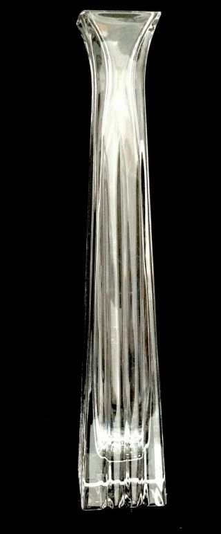 Tiffany & Co.  Crystal Bud Vase.  Metropolis Cut.  Signed.  22cms