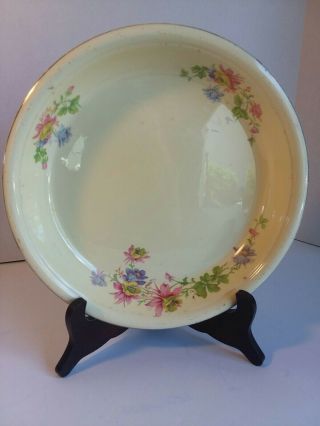 Vintage Homer Laughlin Embossed Oven Serve Ivory 10 - 1/2 " Pie Plate Multi Colored