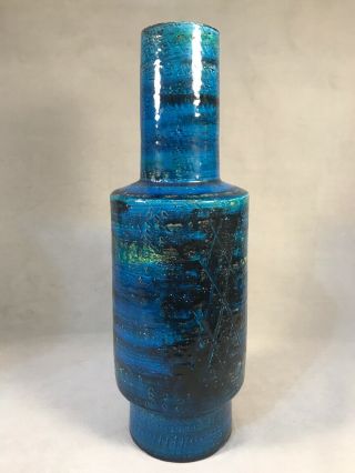 Pv03987 Mid Century Londi Bitossi Raymor Rimini Blue 15fx Brutalist 17 " Vase