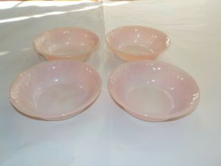 4 Vintage Fire King Pink Swirl Dessert Bowls 4 7/8 " Berry Bowl