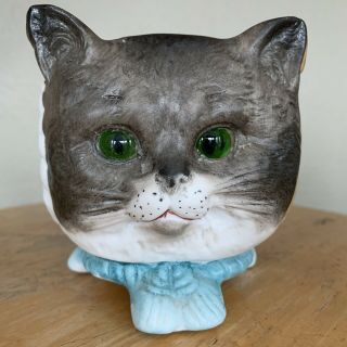 Antique Victorian Fairy Lamp Porcelain Cat Owl Dog 3 - Sided Votive For Margaret