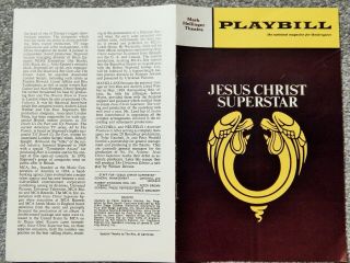 Playbill - Jesus Christ Superstar - 1972 - Mark Hellinger Theatre Ben Vereen,