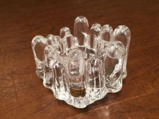 Vintage Kosta Boda Swedish Art - Glass Polar Votive Taper Tealight Candle Holder