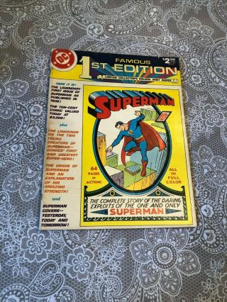 Vintage Large Comic Book Dc Famous 1st Edition Superman 1979 Vg