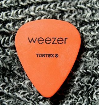 Weezer // Rivers Cuomo Dusty West Summer 2002 Tour Guitar Pick // Orange/black