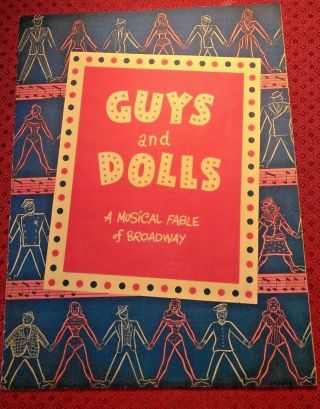 Guys And Dolls 1950s Souvenir Broadway Theater Program Allan Jones Julie Oshins