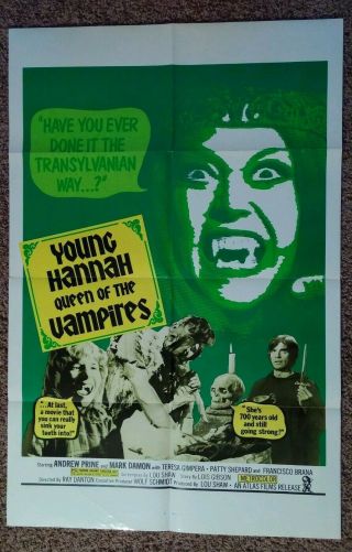 Young Hanna Queen Of The Vampires One Sheet Poster Crypt Living Dead 73