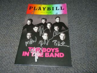 Boys In The Band Full Cast Signed Playbill Tonys Parsons/bomer/quinto/,  Pride 1