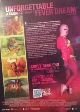 Promotional Movie Flyer For Spring Breakers NOT A DVD 2
