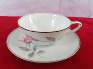 Vintage Noritake Rosemarie 6044 Fine China - Tea/coffee Cup And Saucer Set
