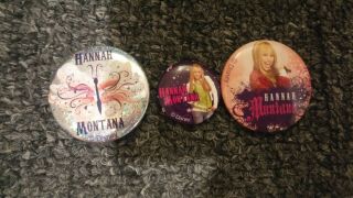 3 Hanna Montana Pins/buttons