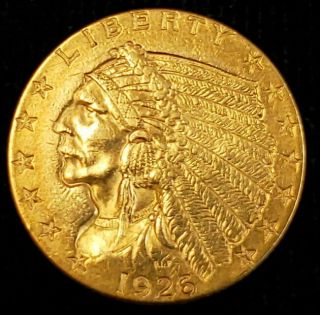 1926 Us American Indian Head Quarter Gold Eagle $2.  5 Collector Coin Ihqe2602