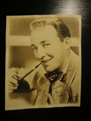 Bing Crosby Rare Very Early Vintage Autograph 8/10 Photo 1938 Signed