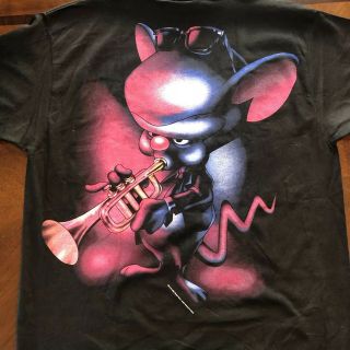 Vtg 90’s Ultra Rare Pinky And The Brain T Shirt Two - Sided Animaniacs