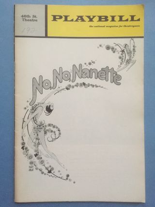 No,  No,  Nanette Playbill (january 1971) Ruby Keeler,  Jack Gilford,  Bobby Van