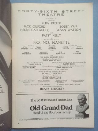 NO,  NO,  NANETTE Playbill (January 1971) Ruby Keeler,  Jack Gilford,  Bobby Van 2
