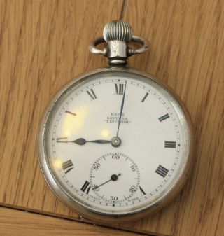 A Silver Kays Keyless Triumph Pocket Watch.