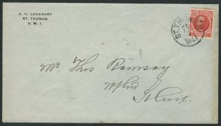 Danish West Indies,  Scott 44 On 1911 Cover,  St.  Thomas To Fredriksted,  St.  Croix