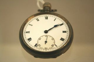 Ald Silver Case Antique Gents Pocket Watch 601467 Birmingham - 243 E10
