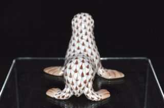 HEREND GUILD,  SEA LION PUP PORCELAIN FIGURINE,  CHOCOLATE,  FLAWLESS,  RETAIL $340 2
