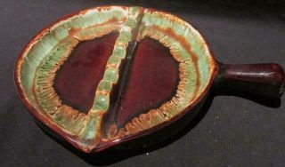 Pfaltzgraff Vintage Brown Drip Glaze Usa Pottery Frying Pan Shaped Ashtray At32