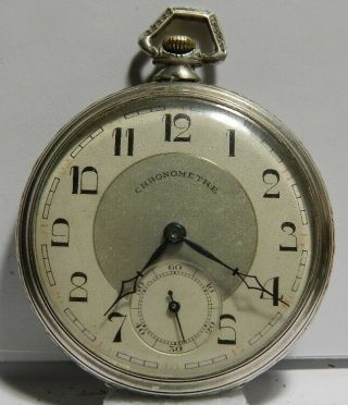 Chronometre French C.  1920 Silver Art Deco