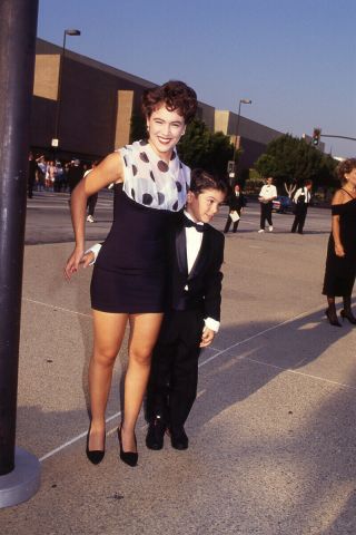 Alyssa Milano Young Candid Leggy Candid 35mm Transparency Slide With Brother