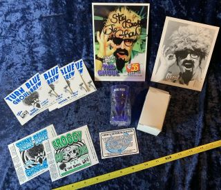 The Ghoul Ron Sweed Autographed Promo Photo Brew Labels Light Up Blue Shotglass
