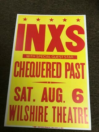 Inxs 1983 Wilshire Theatre Concert Poster 12 " X 18 "