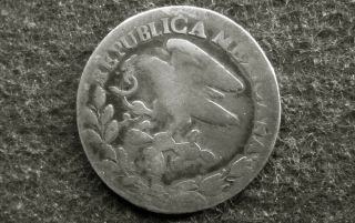 1824 Mo Mexico Silver Hookneck 2 Reales - Scarce/rare 1 Year - U S