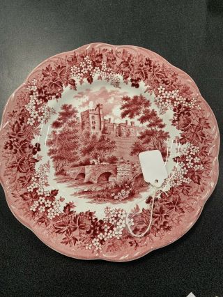 J&g Meakin Romantic England Red 10 " Plate Derbyshire Haddon Hall