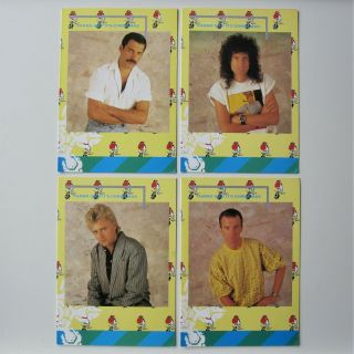 Queen : 4 X Official 1985 Fan Club Christmas Cards Facsimile Signed Autographs