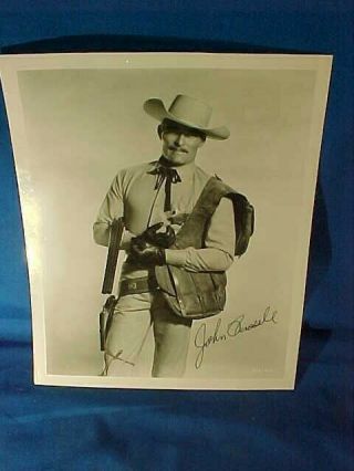 Orig 1950s John Russell Lawman Tv Show Autographed 10 X 8 B/w Photograph