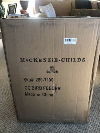 MACKENZIE CHILDS Courtly Check Bird Feeder $270 Retail 3