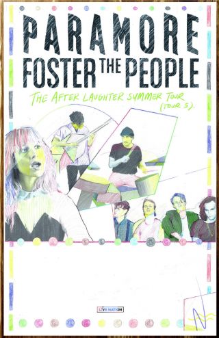 Paramore | Foster The People After Laughter Summer Tour 2018 Ltd Ed Rare Poster