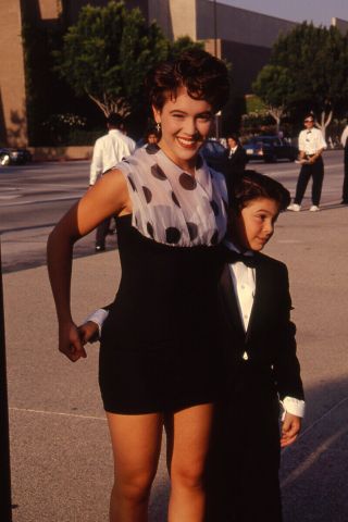 Alyssa Milano & Brother Cory Candid 35mm Transparency Slide