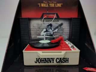 Rare Johnny Cash Musical Record Player Christmas Ornament - I Walk The Line -
