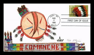 Dr Jim Stamps Us Comanche Indian Headdresses Hand Colored First Day Cover