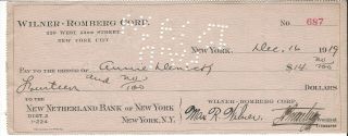 Sigmund Romberg - Hungarian Composer Operettas - Signed Authentic Check 1919
