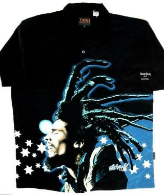 Bob Marley Photo Hard Rock Cafe Montreal Large Shirt