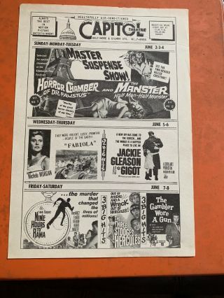Movie Flyer “the Horror Chamber Of Dr.  Faustus” “the Manster”