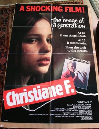 Christiane F.  1981 Nata Brunckhorst David Bowie 1 Sheet Poster Rare